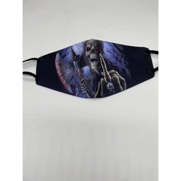 Halloween Skull 3D Face Mask Printed Gothic Punk Face Mask Unisex - Picture 4 of 7